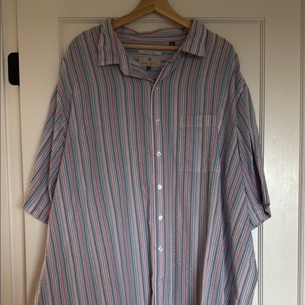 Oak Hill Men's Striped Shirt - Blue and Pink 3xlt